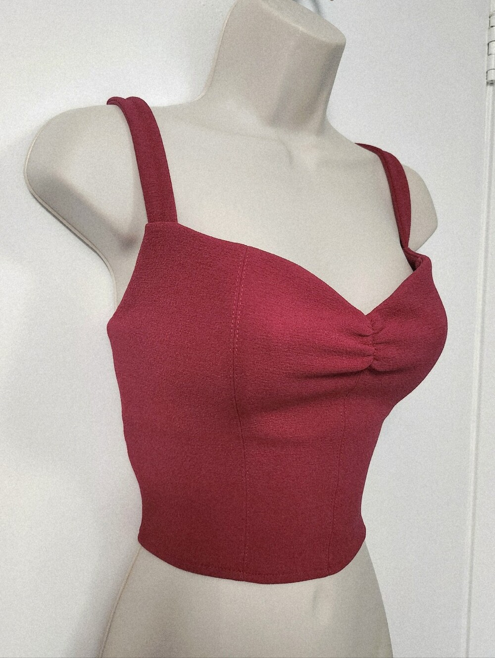 Zara Ruched Sweetheart Crop Top size L - Picture 5 of 15